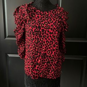 Zara Basic Animal Print Blouse